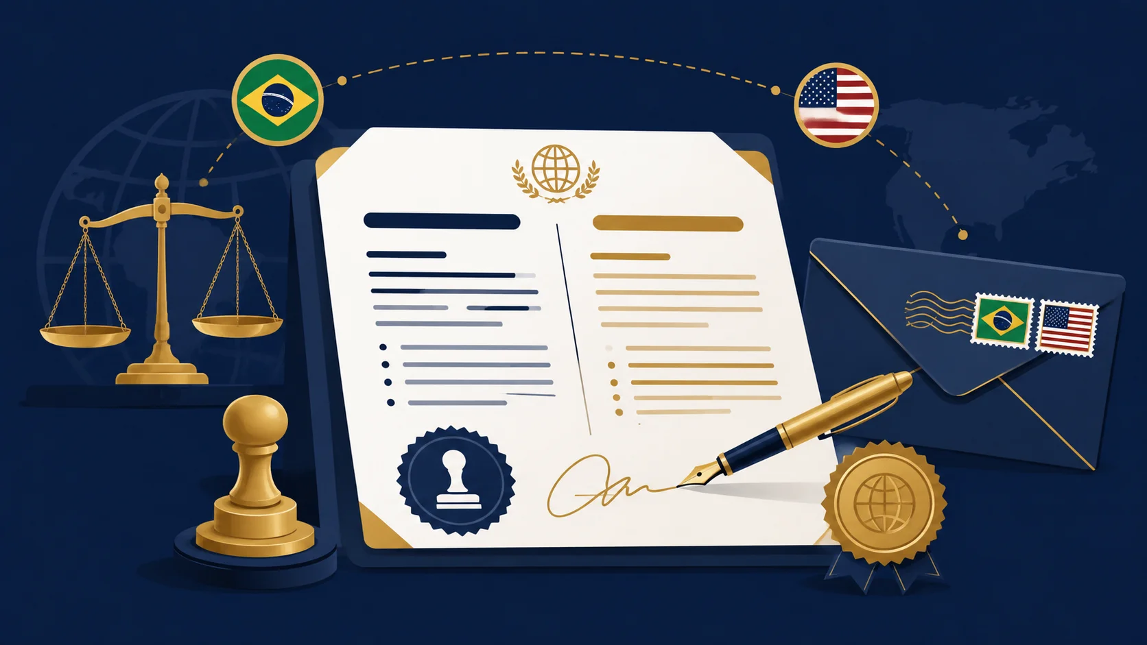 Imagem de um livro representadno a Procuração EUA Brasil